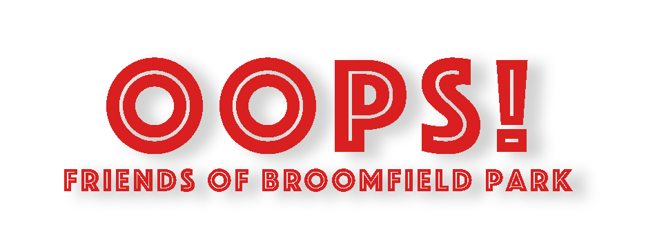 A red logo for friends of broomfield park