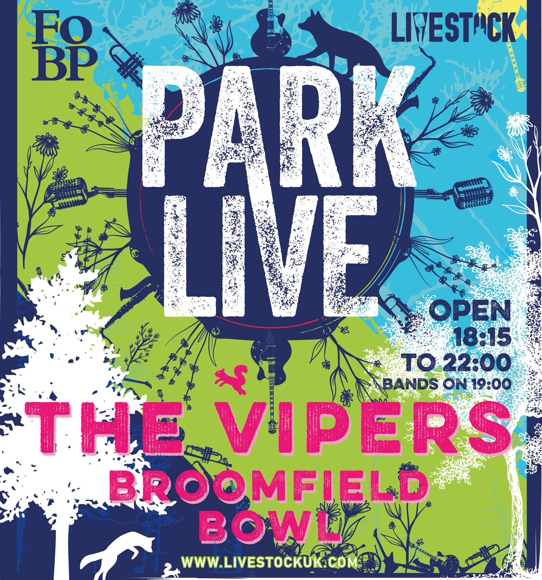 A poster for park live the vipers broomfield bowl