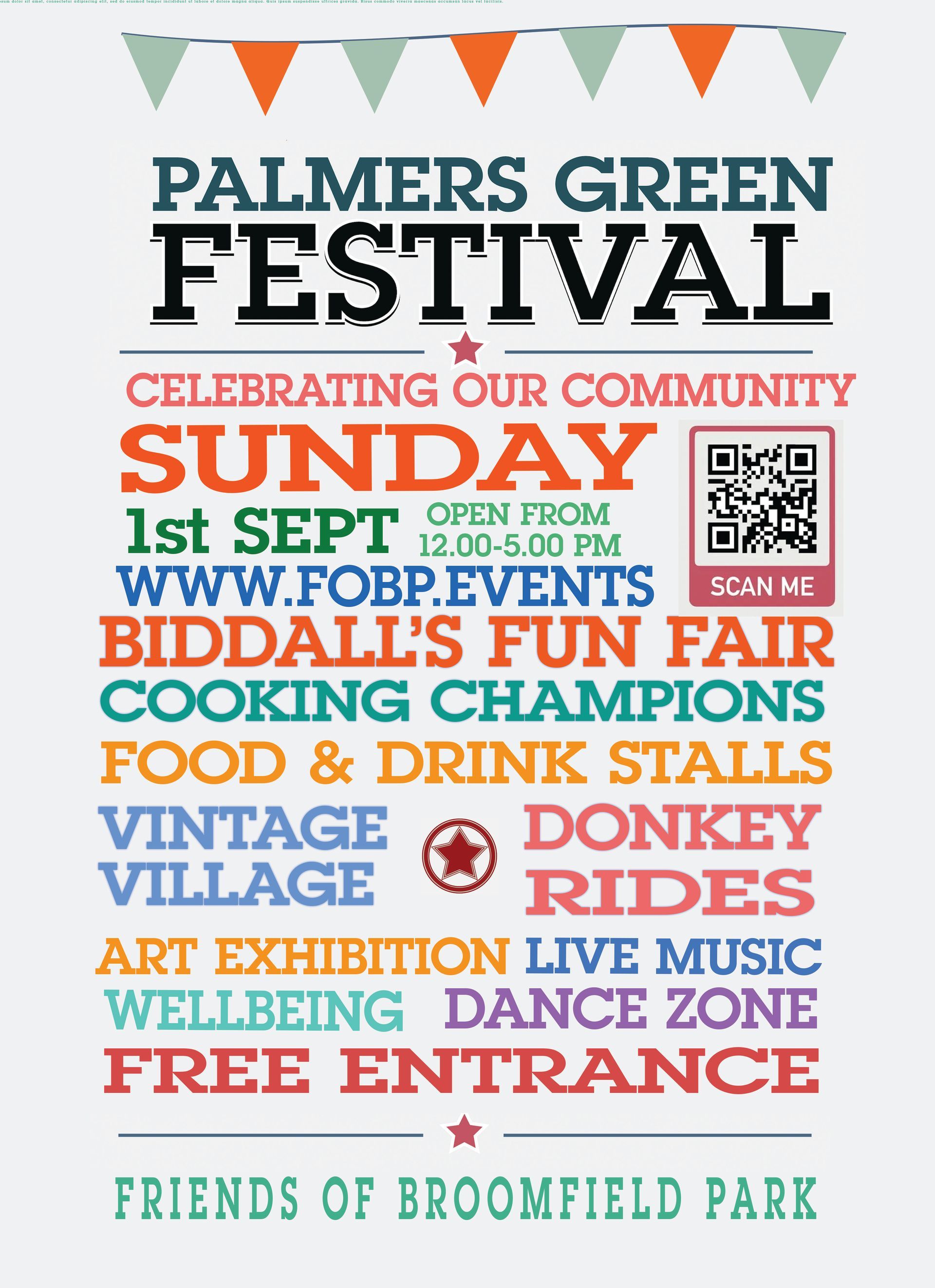 A poster for palmers green festival celebrating our community