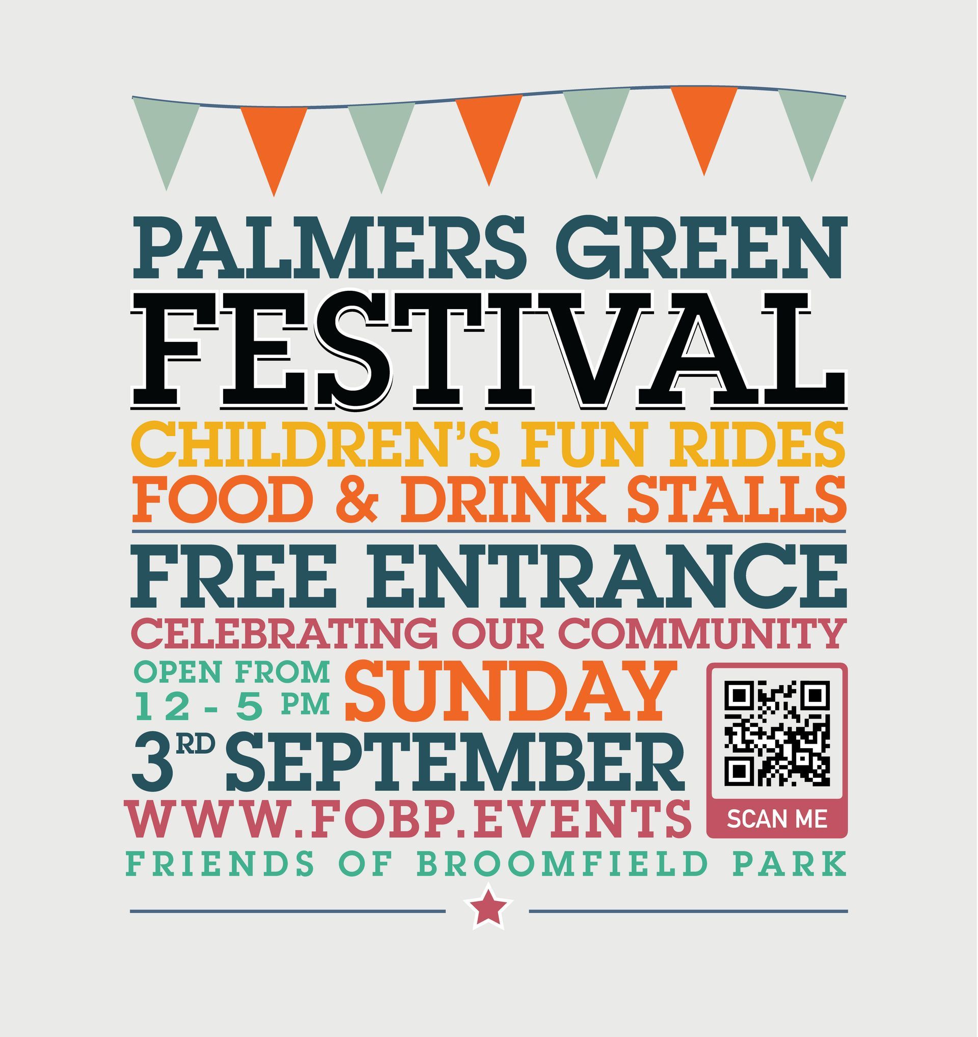 A poster for the palmers green festival on september 3rd
