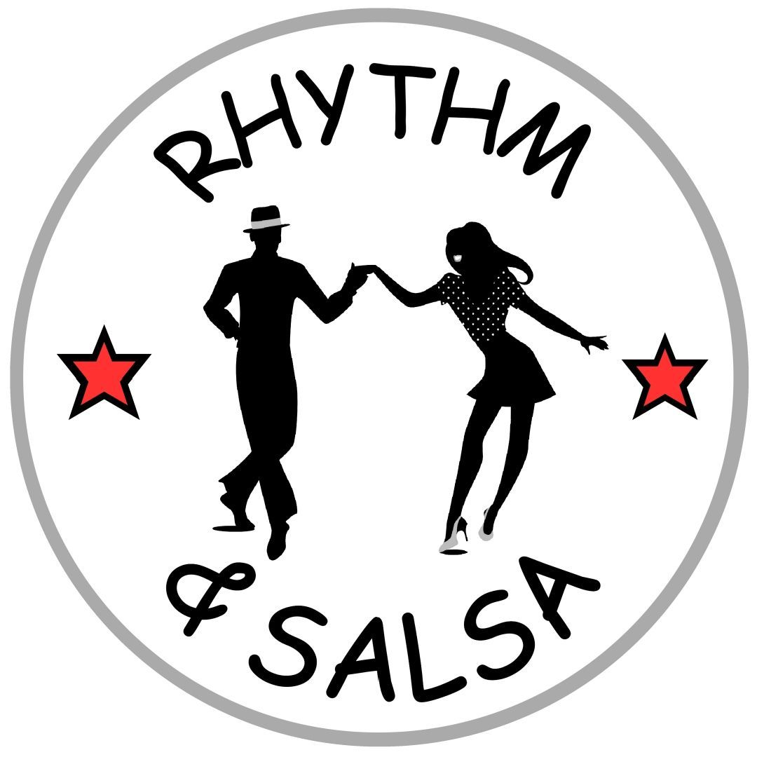 A logo for salsa secrets with a couple dancing