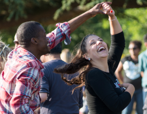 salsa with a couple dancing