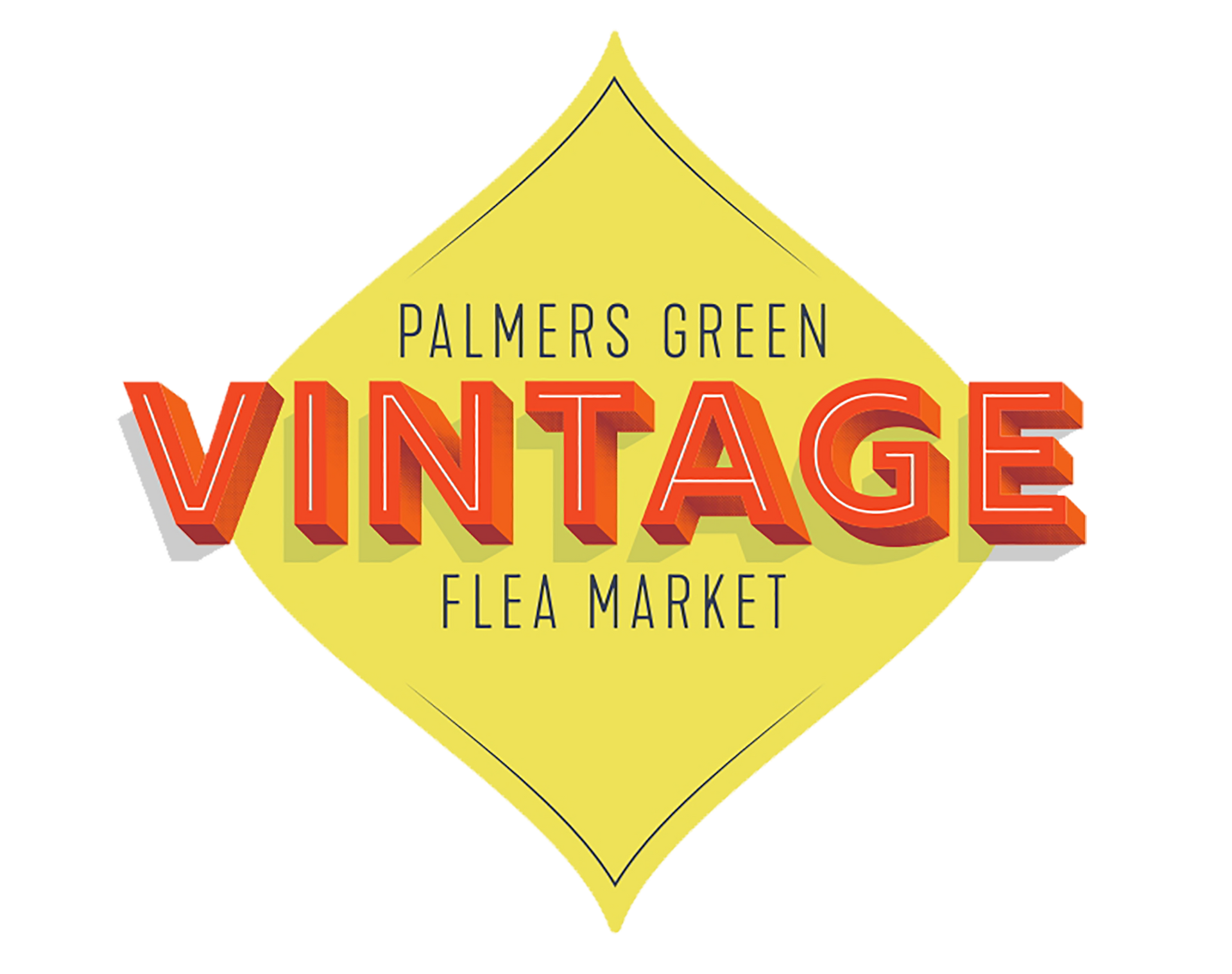 The logo for palmers green vintage flea market