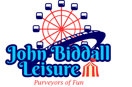A logo for john biddell leisure purveyors of fun