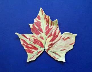 leaf shaped ceramic artwork