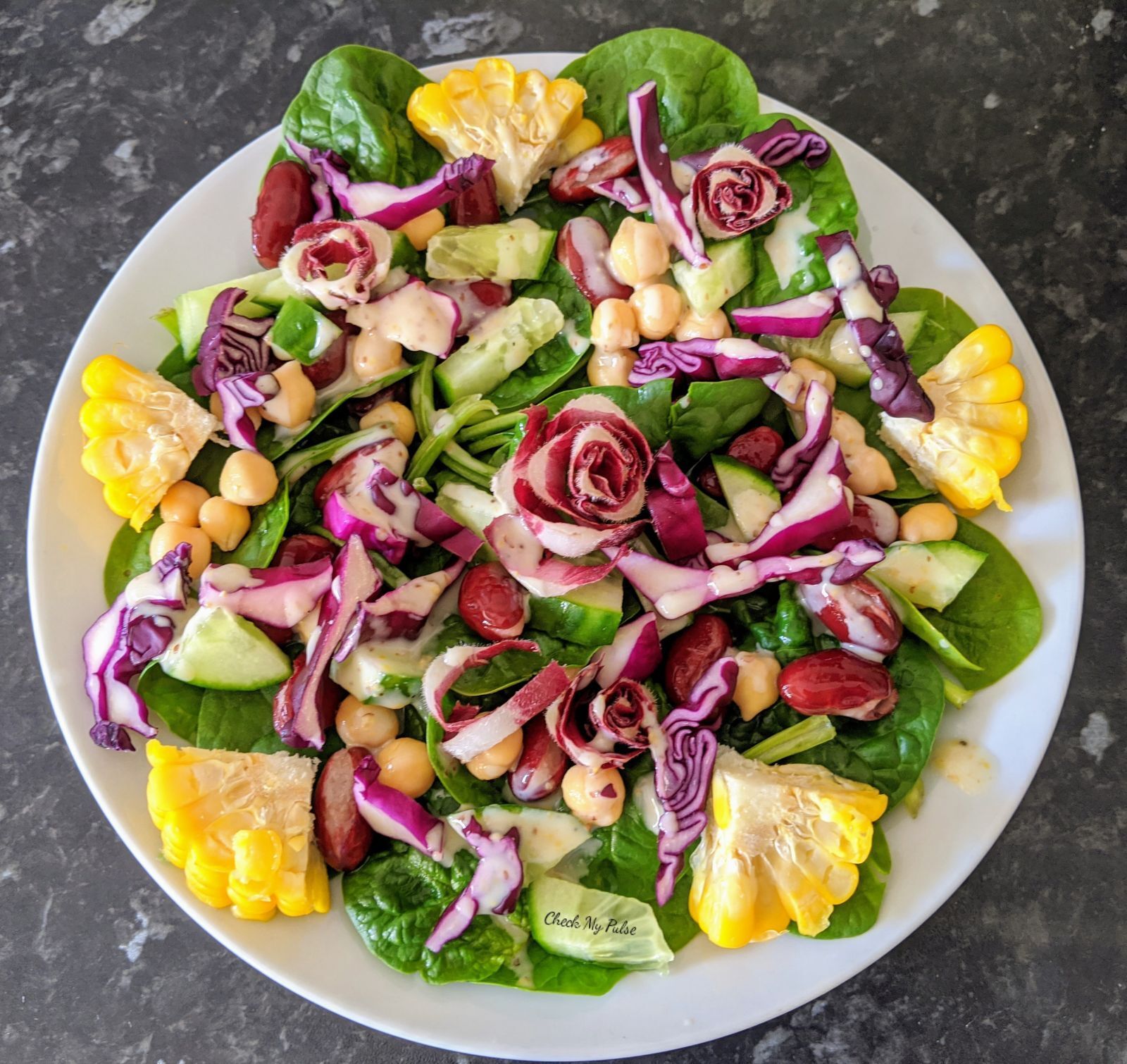 7-Ingredients Easy Vegetable Salad (vegan, gluten free, wheat free, refined sugar free)