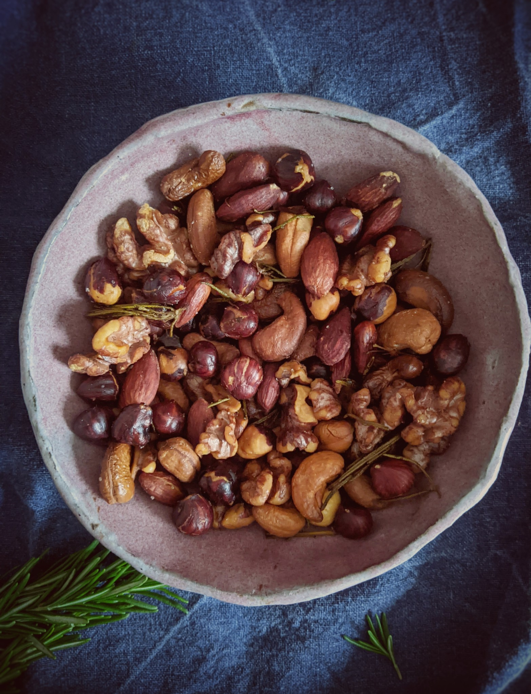 Rosemary Roasted Nuts, easy, healthy,vegan, snack,