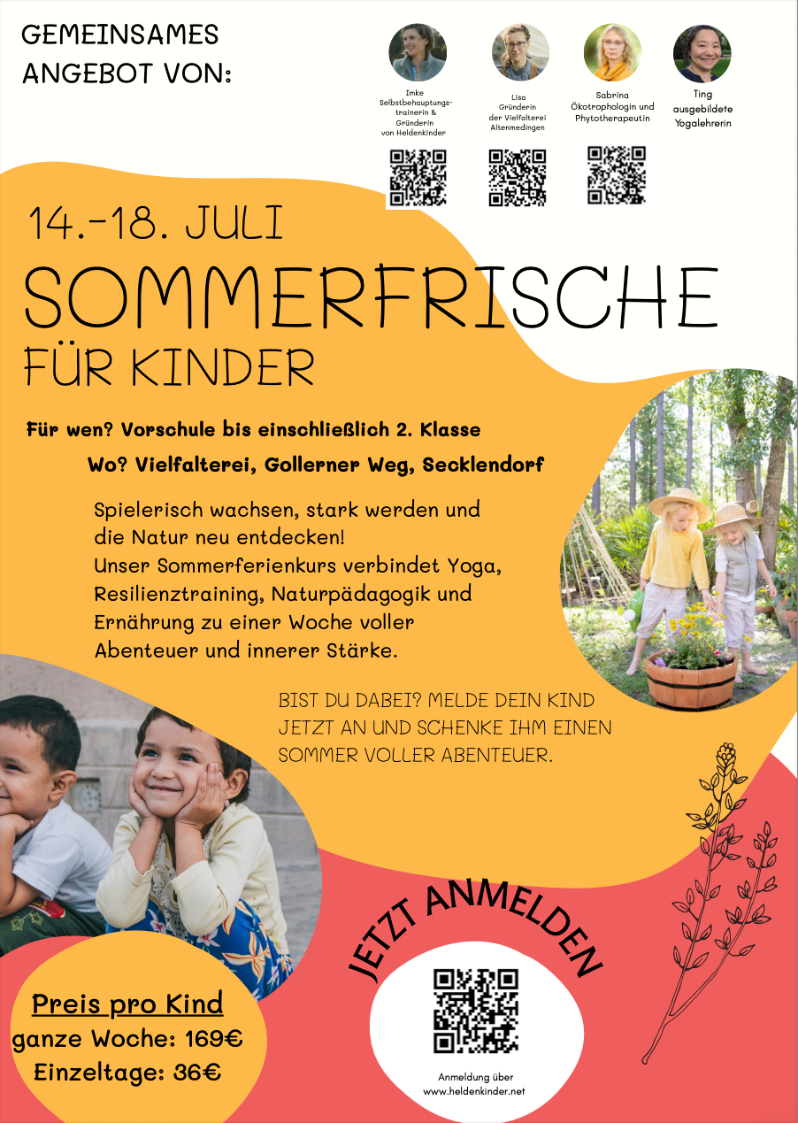 Plakat für Sommerfrische Kinder Ferienprogramm