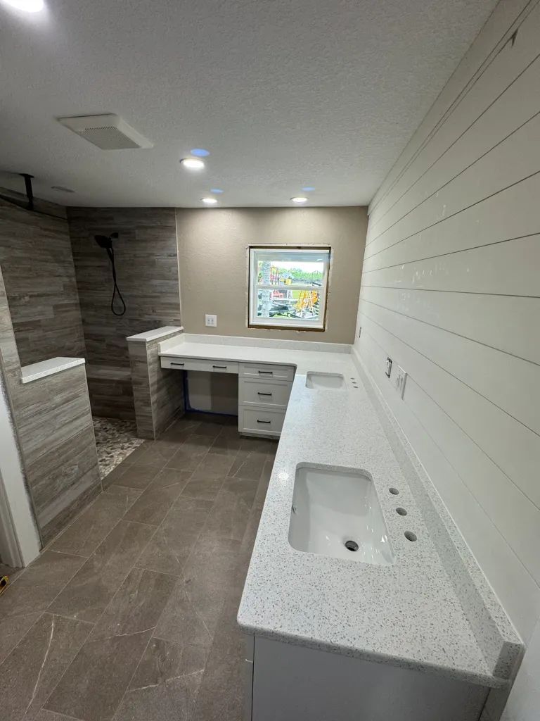 Beautiful fireplace wall we did for a customer out of a full slab. 