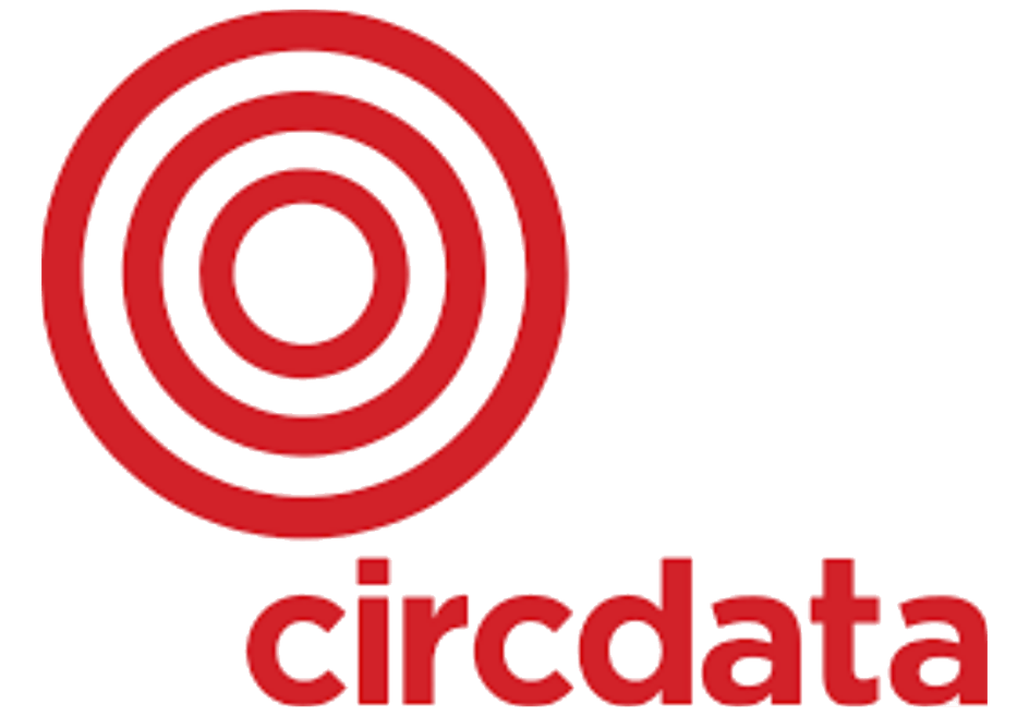 a red target with the word circdata below it