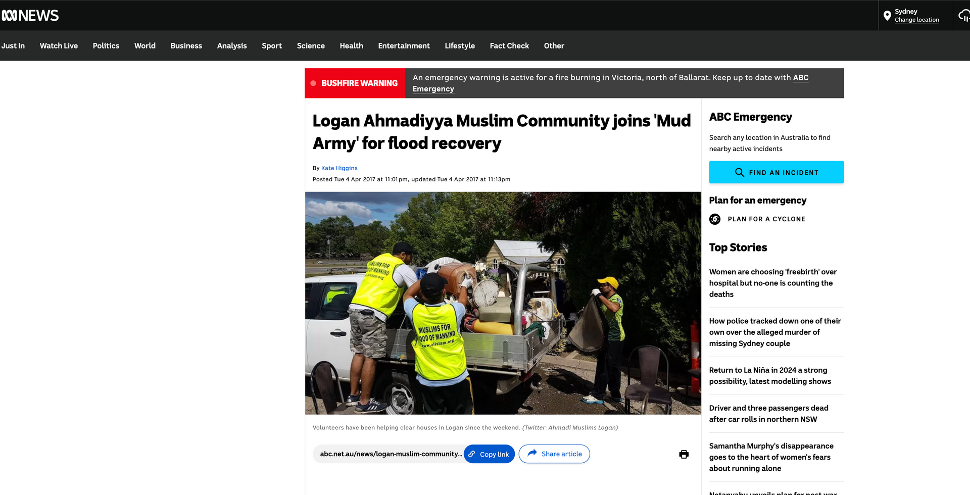 Logan Ahmadis helping flood recovery 