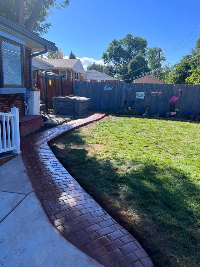 Brick Walkway Leading Yard — Centennial, CO — Colorado Curbing & Landscape