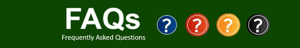 FAQs with question mark icons in different colored circles on a green background. FAQs with question mark icons in different colored circles on a green background.