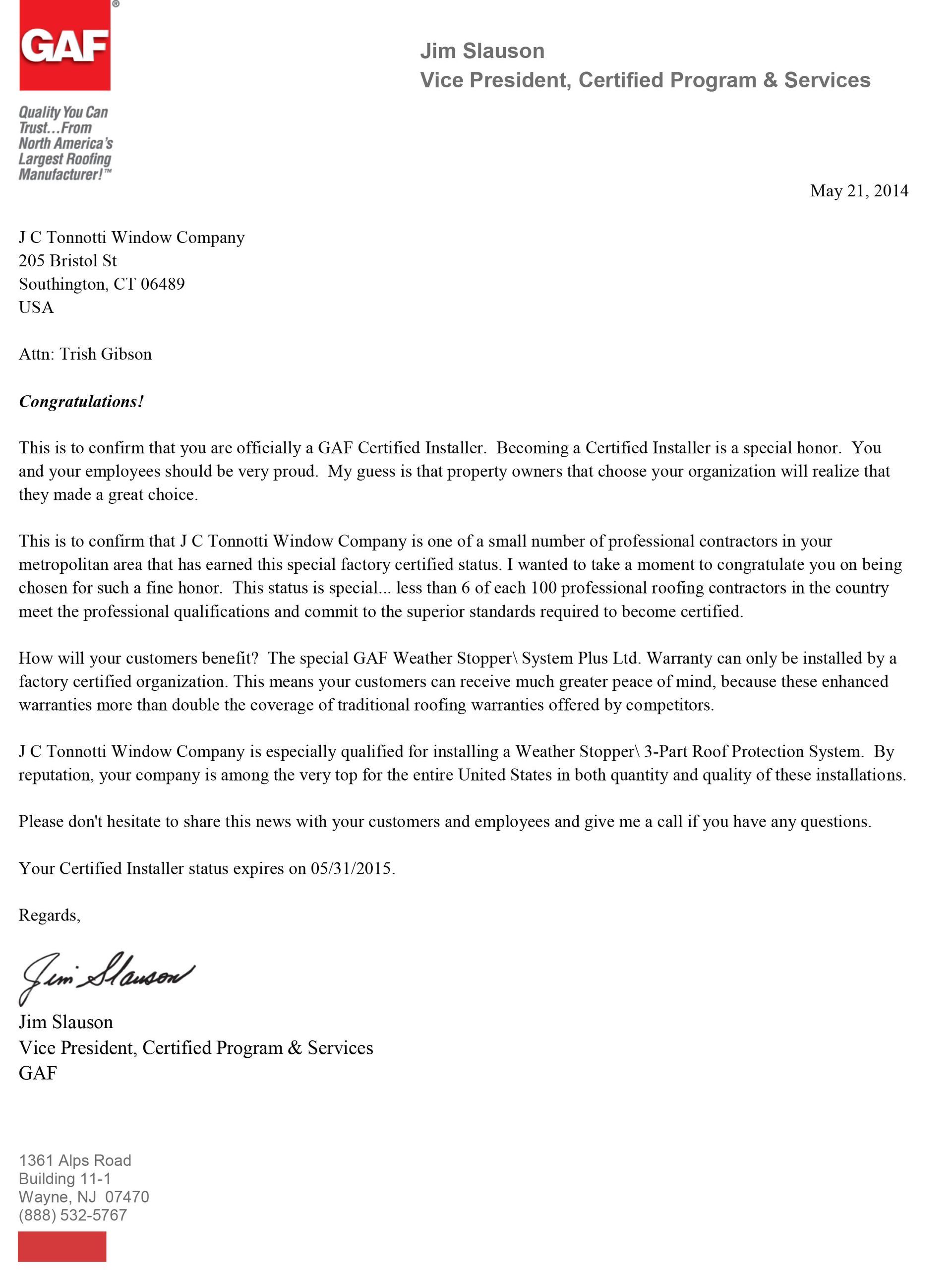 A letter with the word gaf on the top of it.