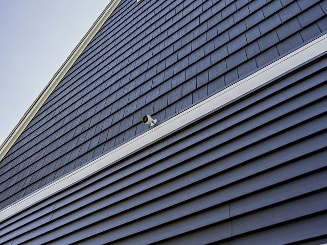 A close up of a roof with a light on it