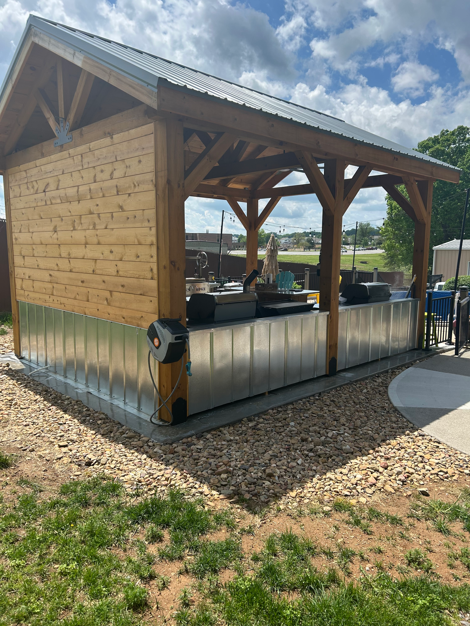 Wooden Pavilion With Metal Roof