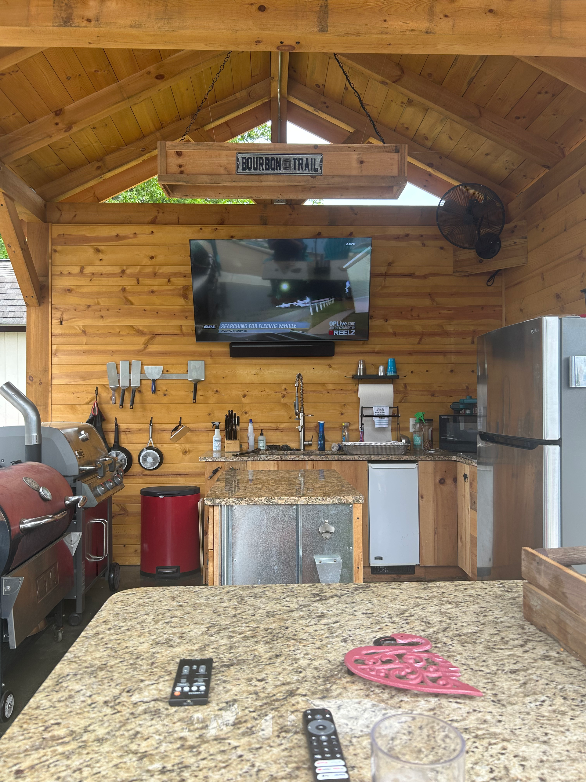 Kitchen With Flat Screen TV
