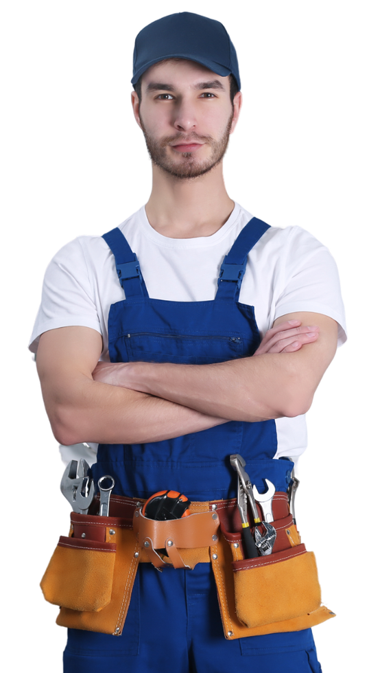 Plumber with tools photo