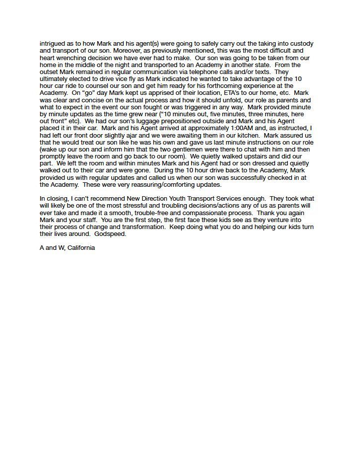 New Direction Youth Transport child rescue trafficking teen find help agent locate highest best review global services honest