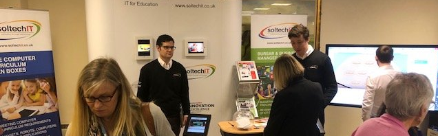 The start of a busy day for the Soltech IT team, with Stuart Clark, Jack Crosby and Sam Thistleton pictured at Scomis Live 19