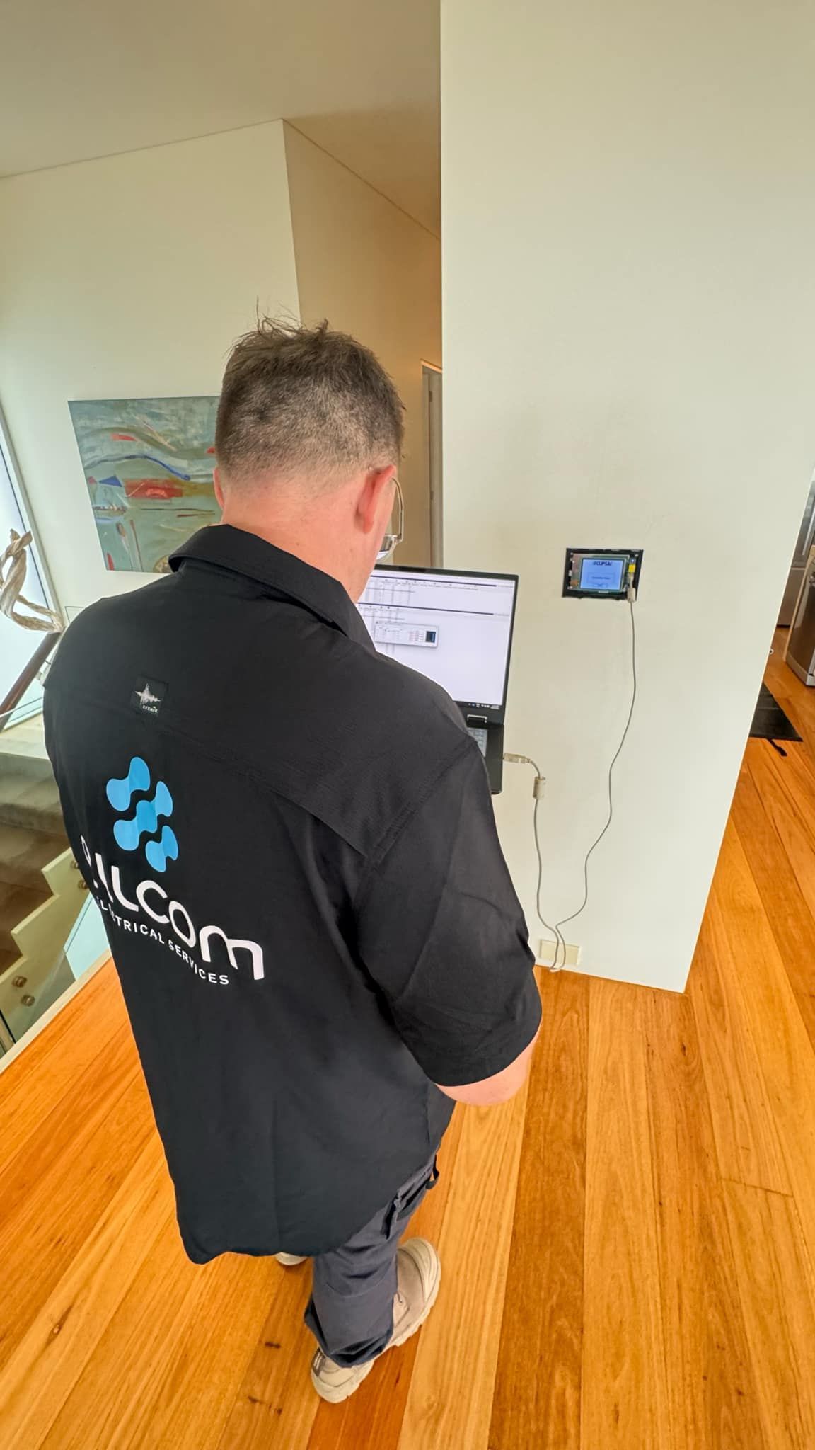 Man setting up home automation