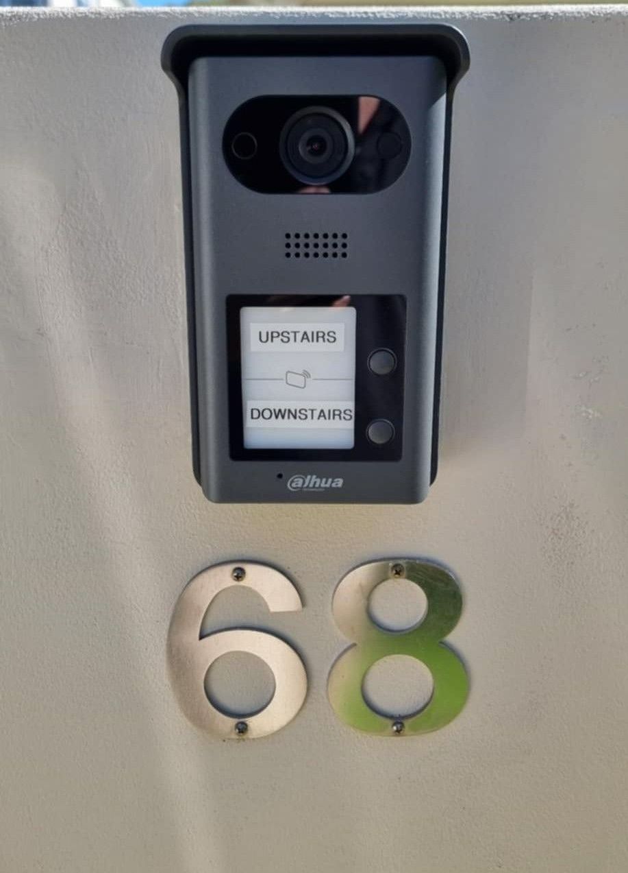 Gate camera with mic and speakers