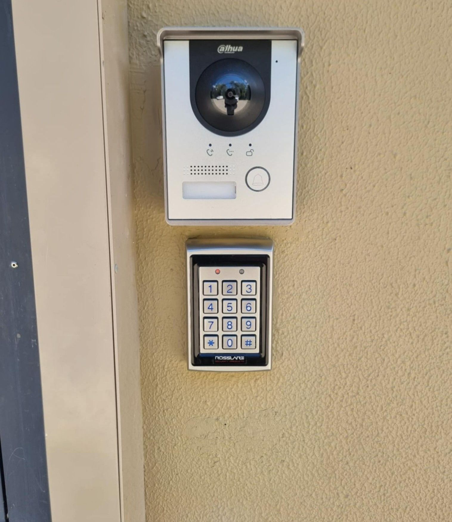 Gate camera with speakers and mic