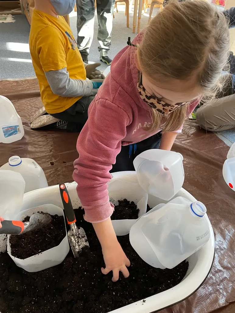 Child Exploring Soil