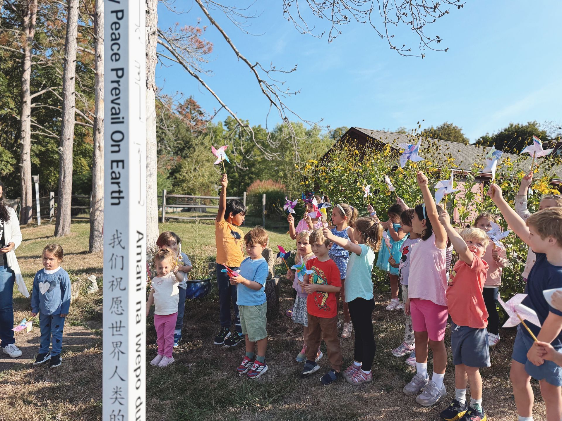 Montessori Peace Pole at North Shore Montessori School