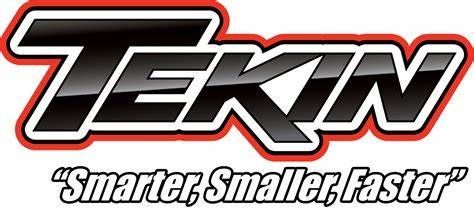 The tekken logo is black and red and says `` smarter , smaller , faster ''.