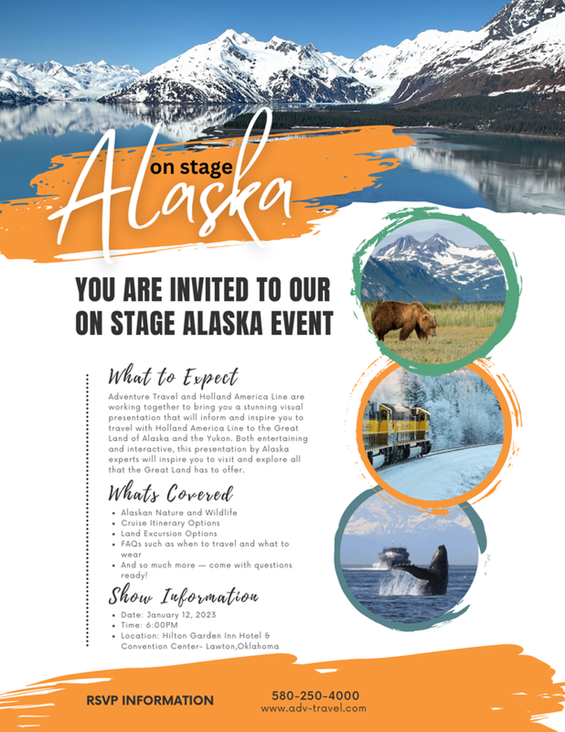 Alaska on stage A flyer for a tour of alaska on stage