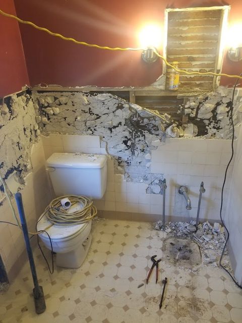 Before Remodeling Toilet and Sink — York, PA — Raab Construction