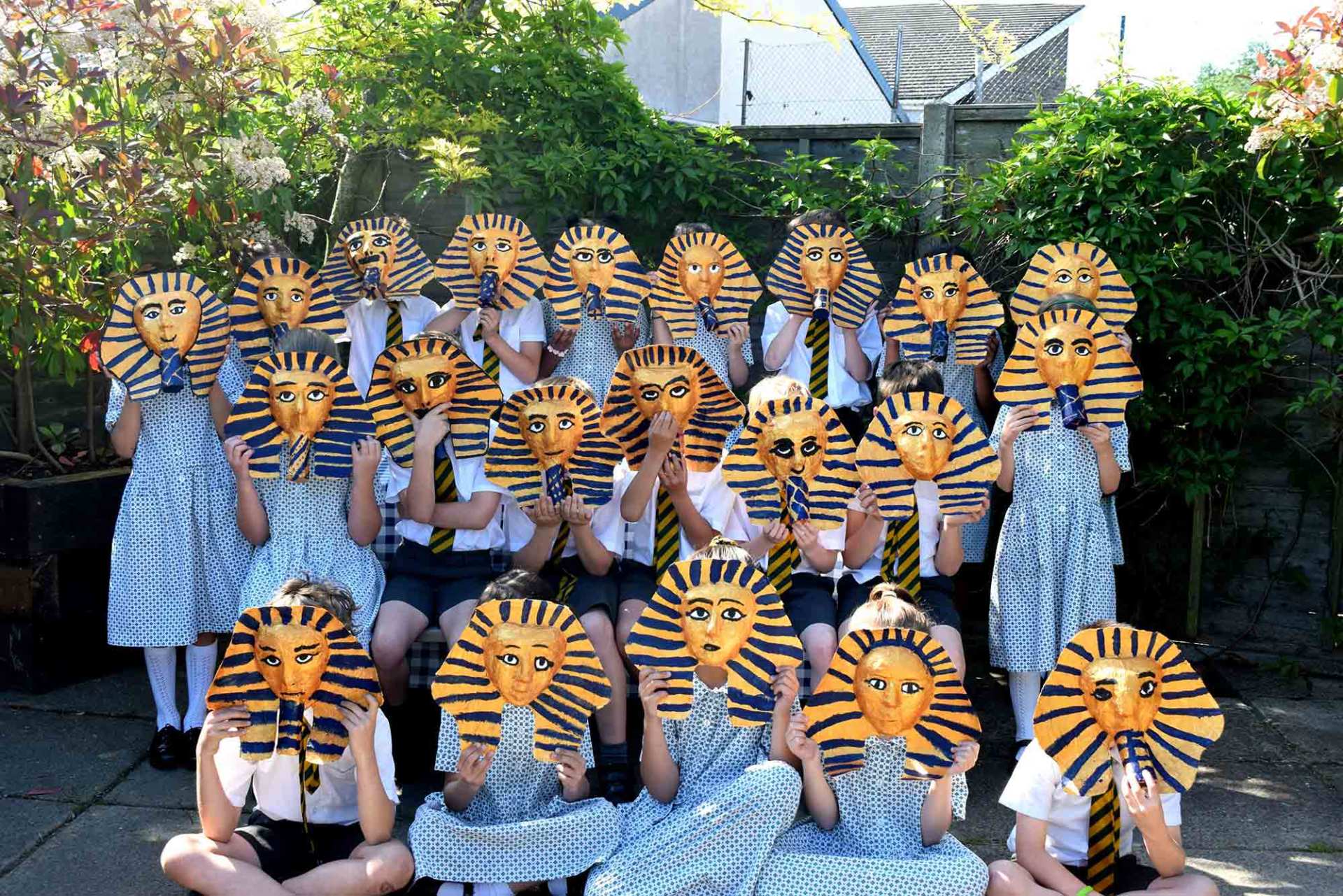 Kids with mummy mask