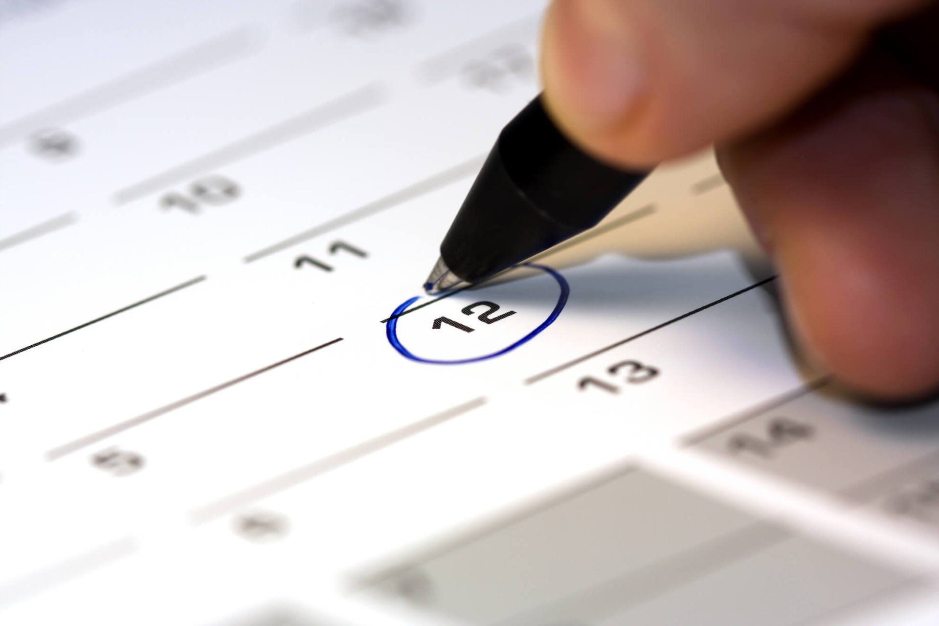 meeting schedule on calender