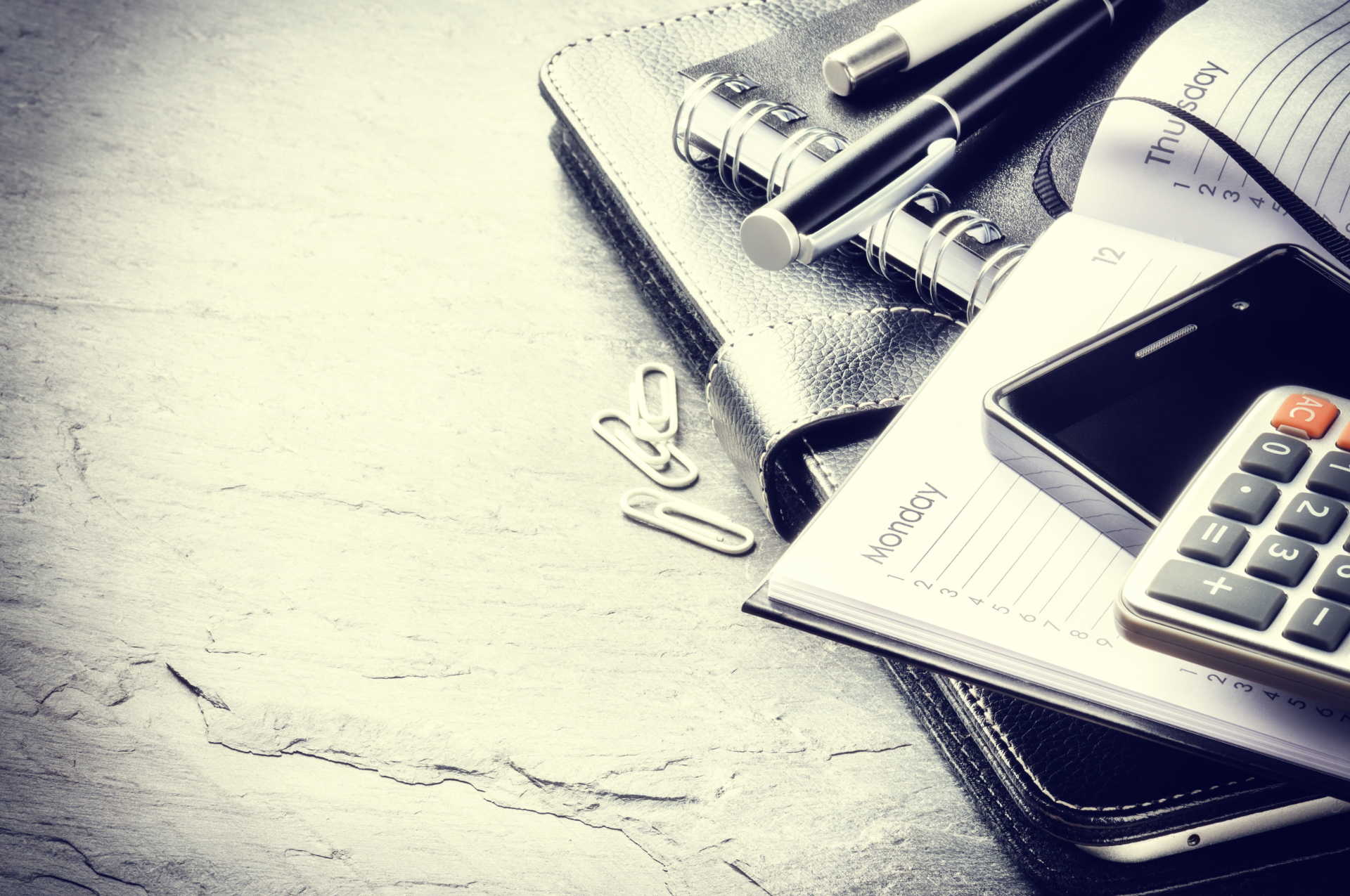 business gadgets, diary calculator pen clips