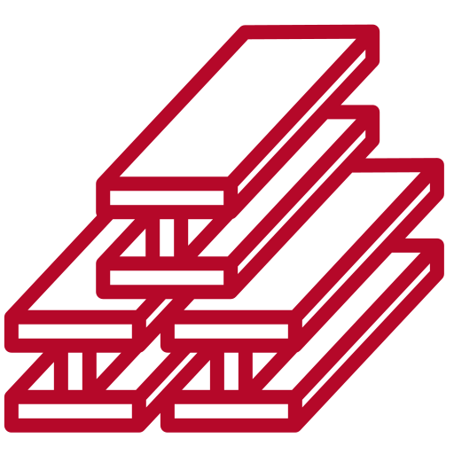 Red outlined stack of wood planks.