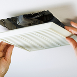 Michigan Wildlife Solutions - A person is removing a ventilation fan from the ceiling