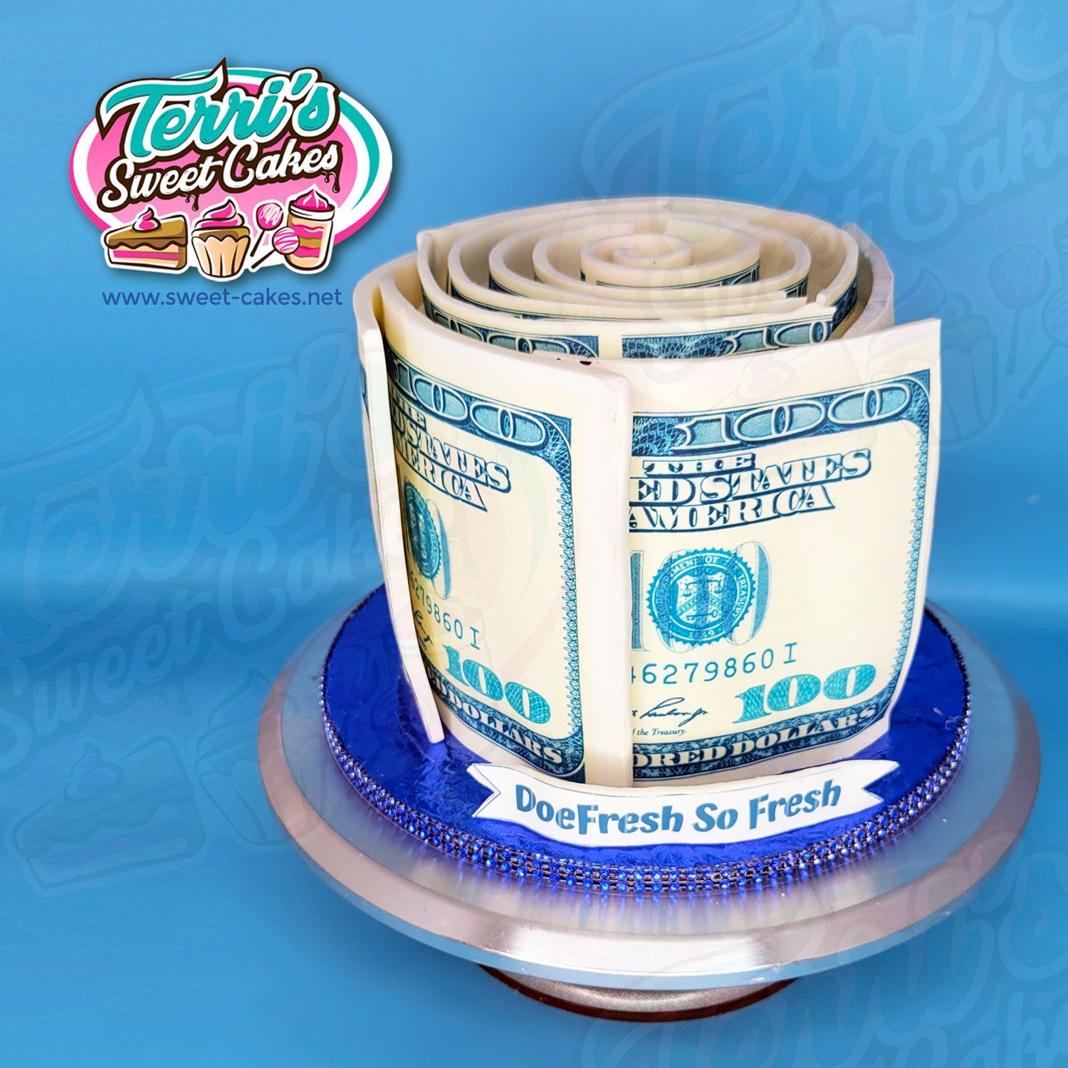 Bankroll Money Birthday Cake by Terri's Sweet Cakes