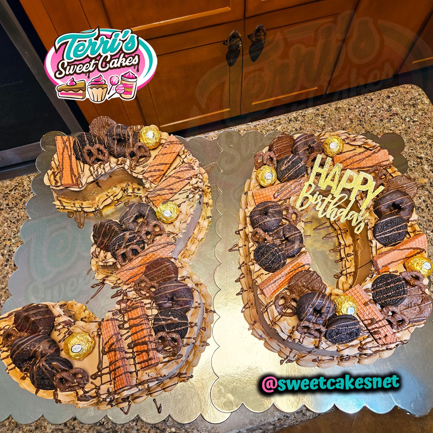 Chocolate Number Birthday Cake by Terri's Sweet Cakes!