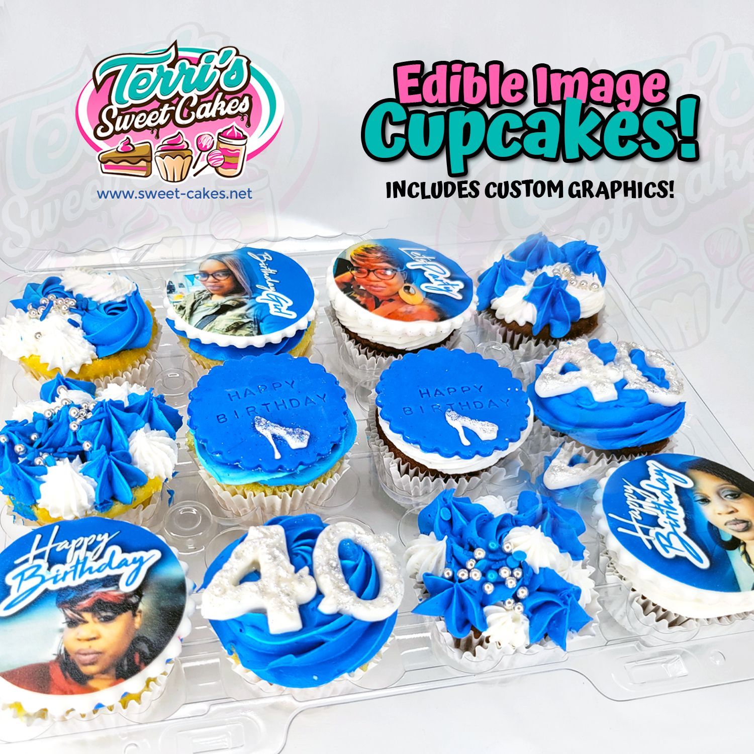 Edible Image Cupcakes with Custom Graphics by Terri's Sweet Cakes
