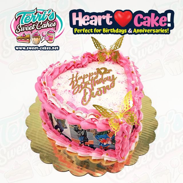 Butterfly Heart Cake