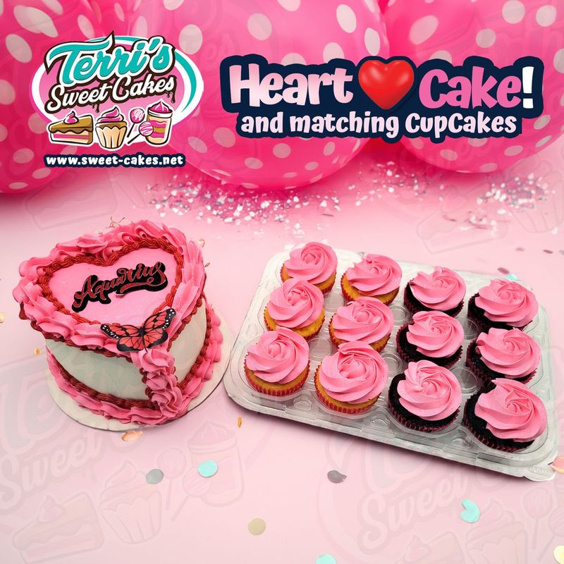 Heart Cake & Cupcakes