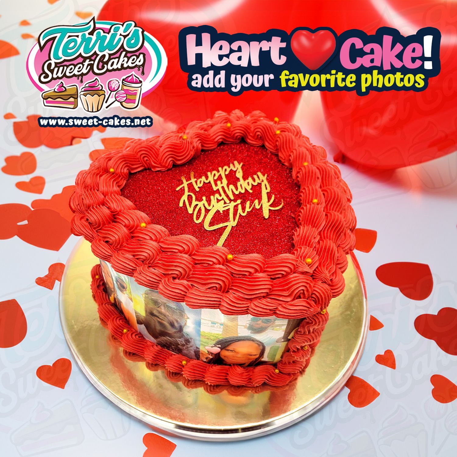 Heart Cake with pictures by Terri's Sweet Cakes!