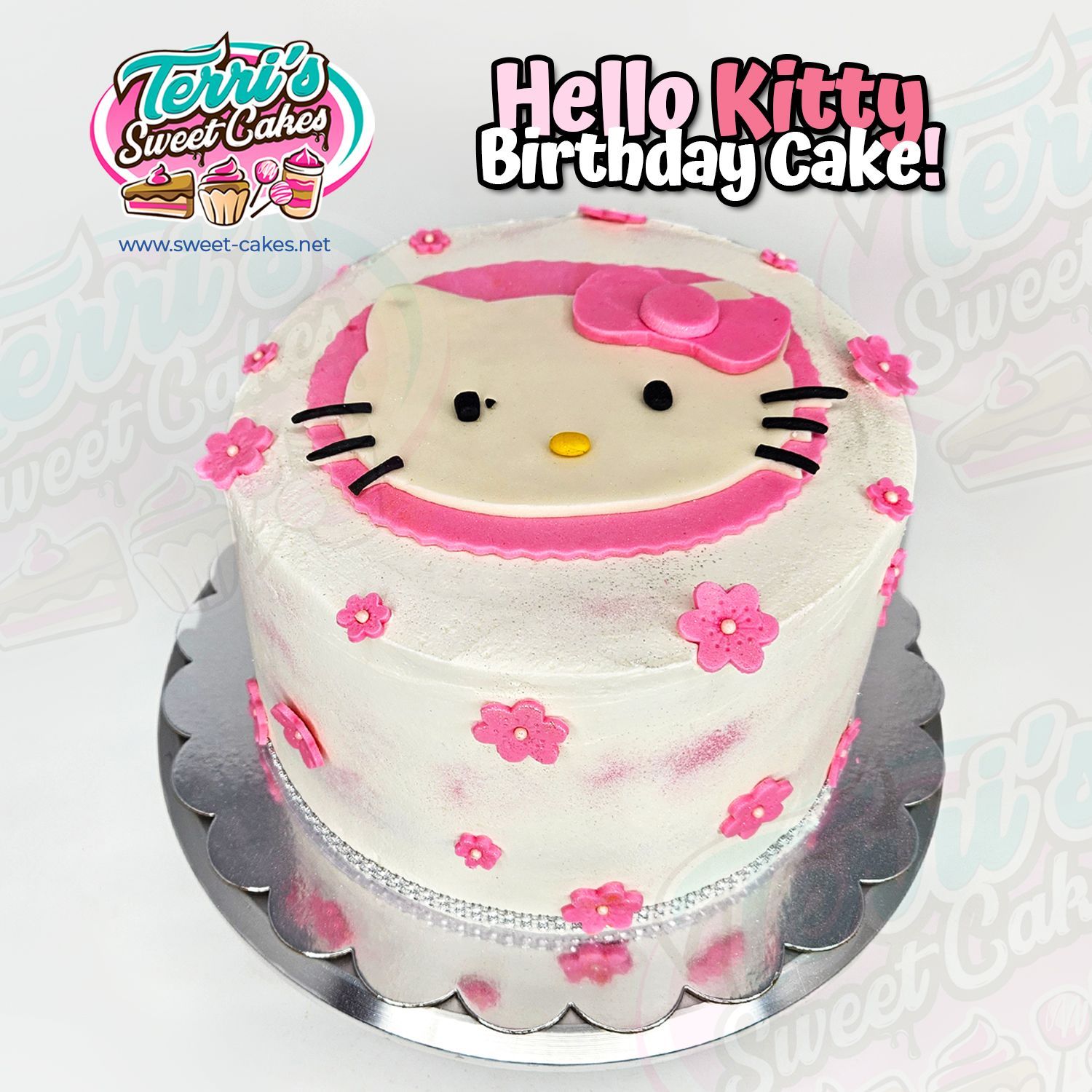 Hello Kitty Themed Birthday Cake by Terri's Sweet Cakes