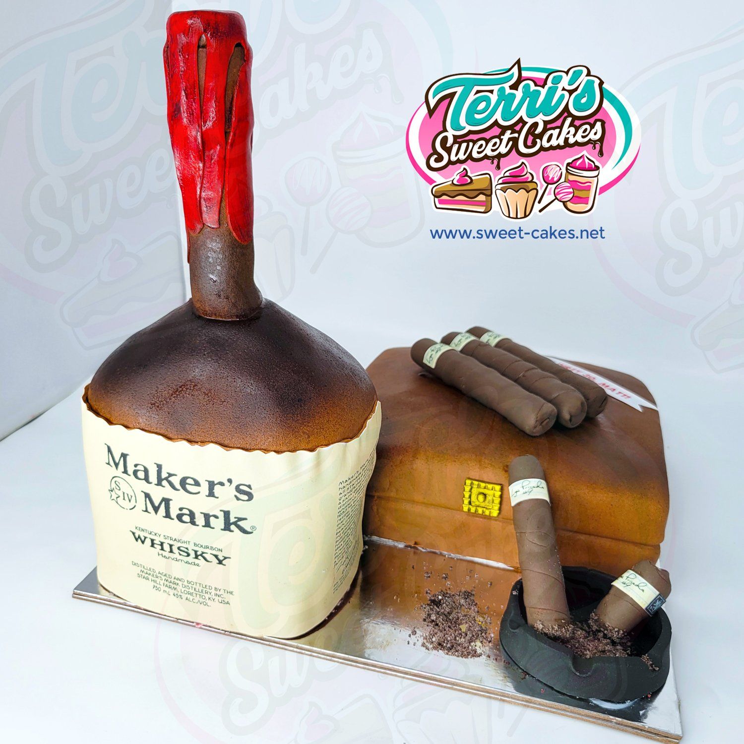 Makers Mark Cigar Box Birthday Cake