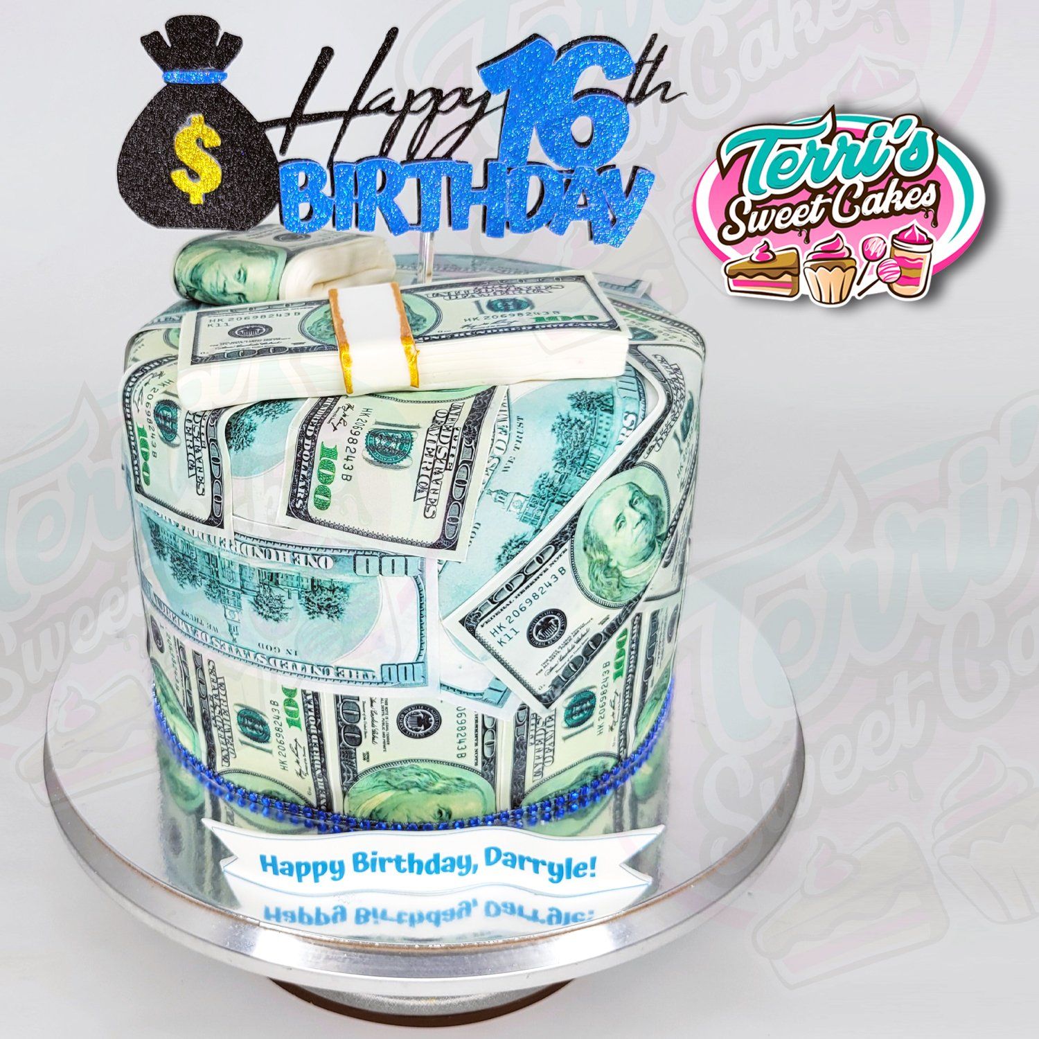 Money Birthday Cake by Terri's Sweet Cakes