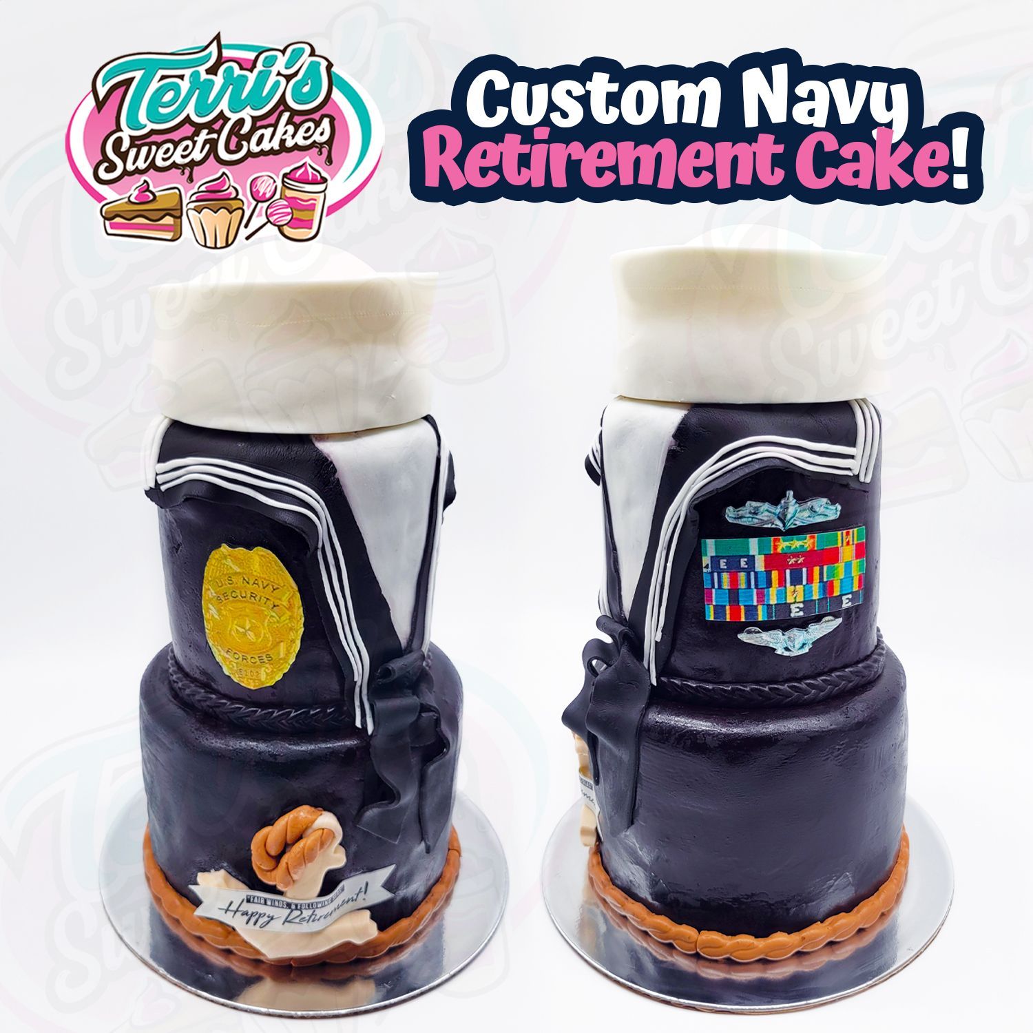 Custom Navy Retirement Cake by Terri's Sweet Cakes!