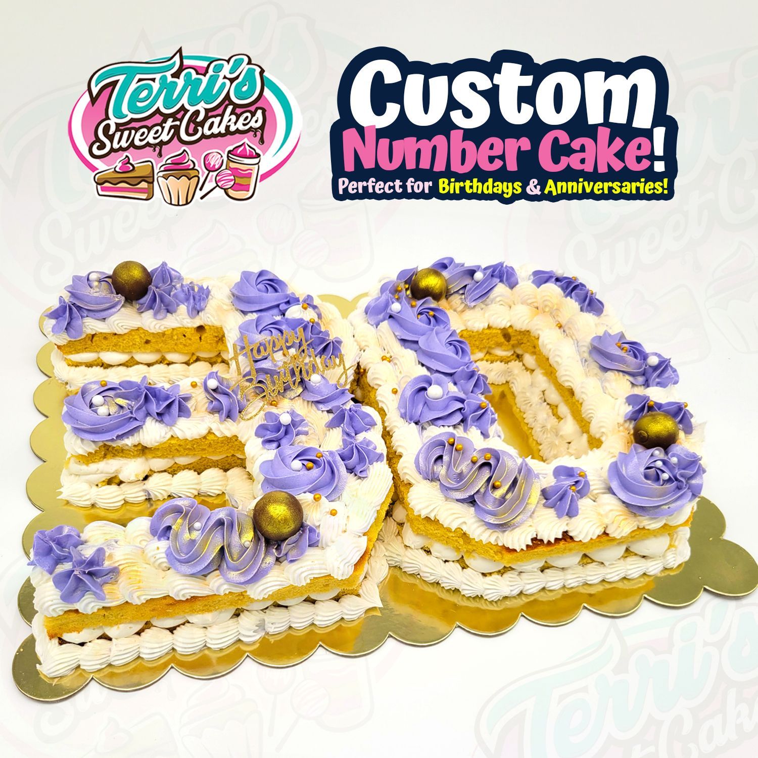 Custom Number Cake by Terri's Sweet Cakes!