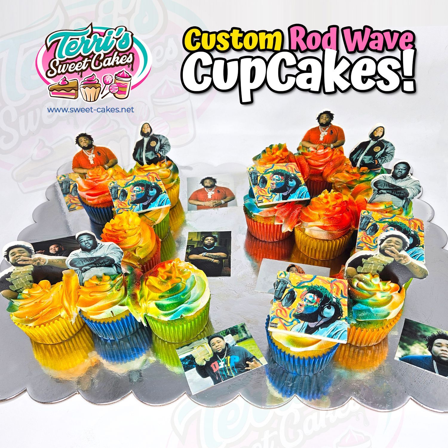 Custom Rod Wave Birthday Cupcakes by Terri's Sweet Cakes!