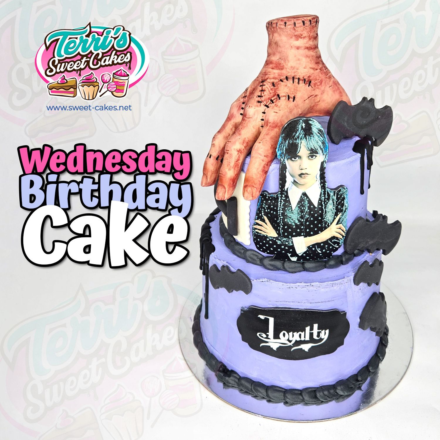Wednesday Themed Birthday Cake by Terri's Sweet Cakes